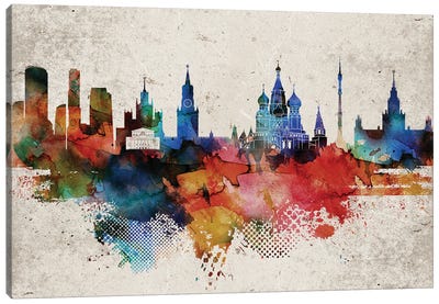 Moscow Abstract Skyline Canvas Art Print - Russia Art
