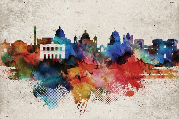 Naples: Naples Abstract Skyline by WallDecorAddict