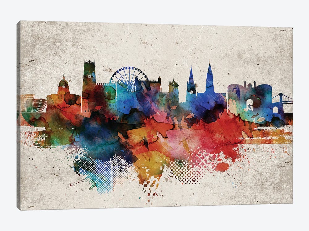 Nottingham Abstract Skyline by WallDecorAddict 1-piece Canvas Print
