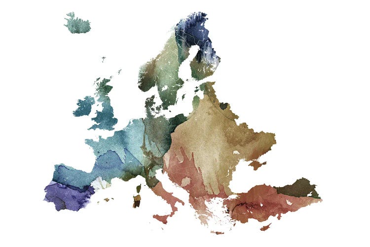 Brownish Europe Map by WallDecorAddict wall art