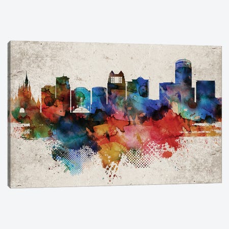 Orlando Abstract Skyline Canvas Print #WDA602} by WallDecorAddict Canvas Print