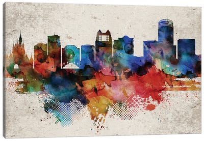 Orlando Abstract Skyline Canvas Art Print - WallDecorAddict
