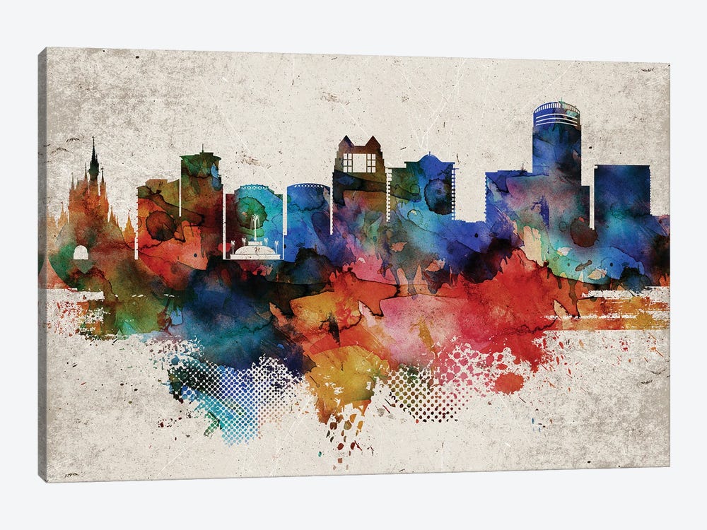 Orlando Abstract Skyline 1-piece Art Print