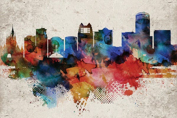 WallDecorAddict: Orlando Abstract Skyline by WallDecorAddict