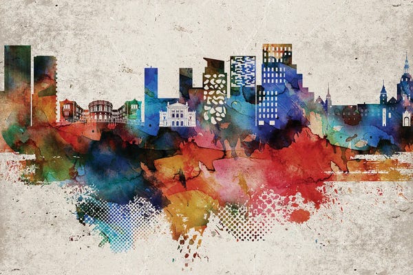Oslo: Oslo Abstract Skyline by WallDecorAddict