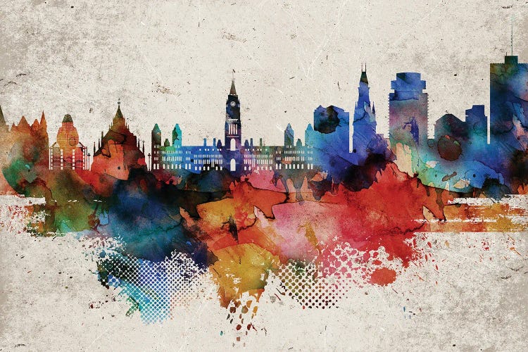 Ottawa Abstract Skyline by WallDecorAddict wall art