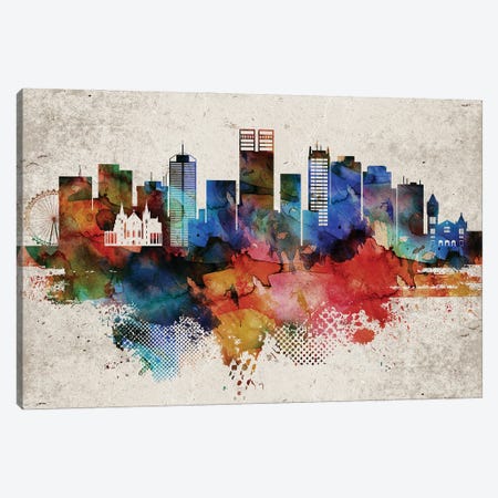 Perth Abstract Skyline Canvas Print #WDA606} by WallDecorAddict Canvas Wall Art