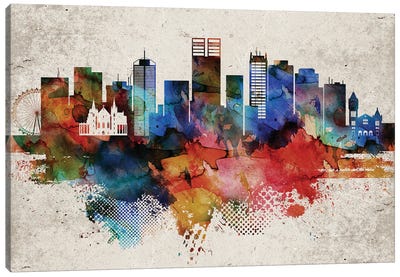 Perth Abstract Skyline Canvas Art Print - Australia Art