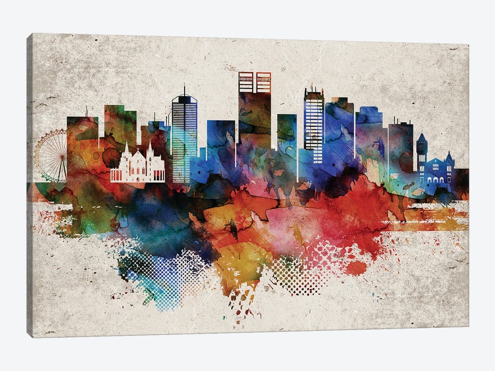 Perth Abstract Skyline by WallDecorAddict 1-piece Art Print