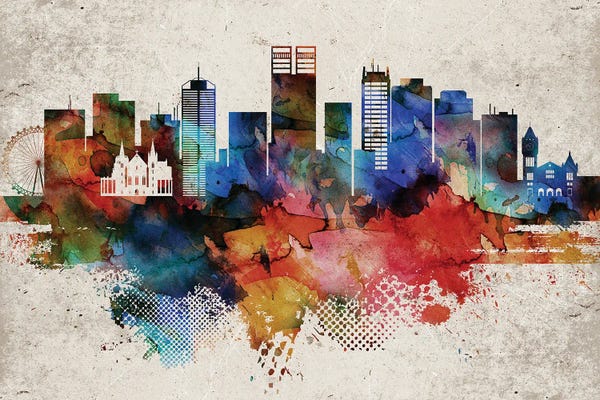 Australia: Perth Abstract Skyline by WallDecorAddict