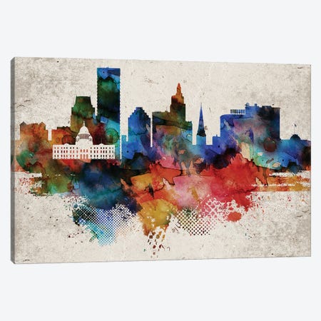 Providence Abstract Skyline Canvas Print #WDA608} by WallDecorAddict Art Print