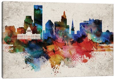 Providence Abstract Skyline Canvas Art Print