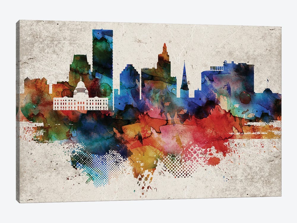 Providence Abstract Skyline by WallDecorAddict 1-piece Canvas Print