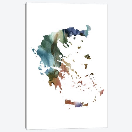 Brownish Greece Map Canvas Print #WDA60} by WallDecorAddict Canvas Art Print