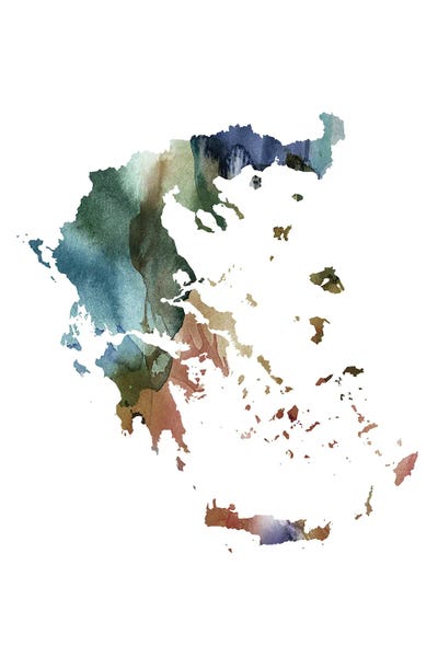 Greece: Brownish Greece Map by WallDecorAddict
