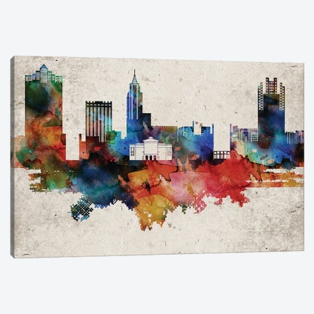 Raleigh Abstract Skyline Canvas Print #WDA610} by WallDecorAddict Canvas Art