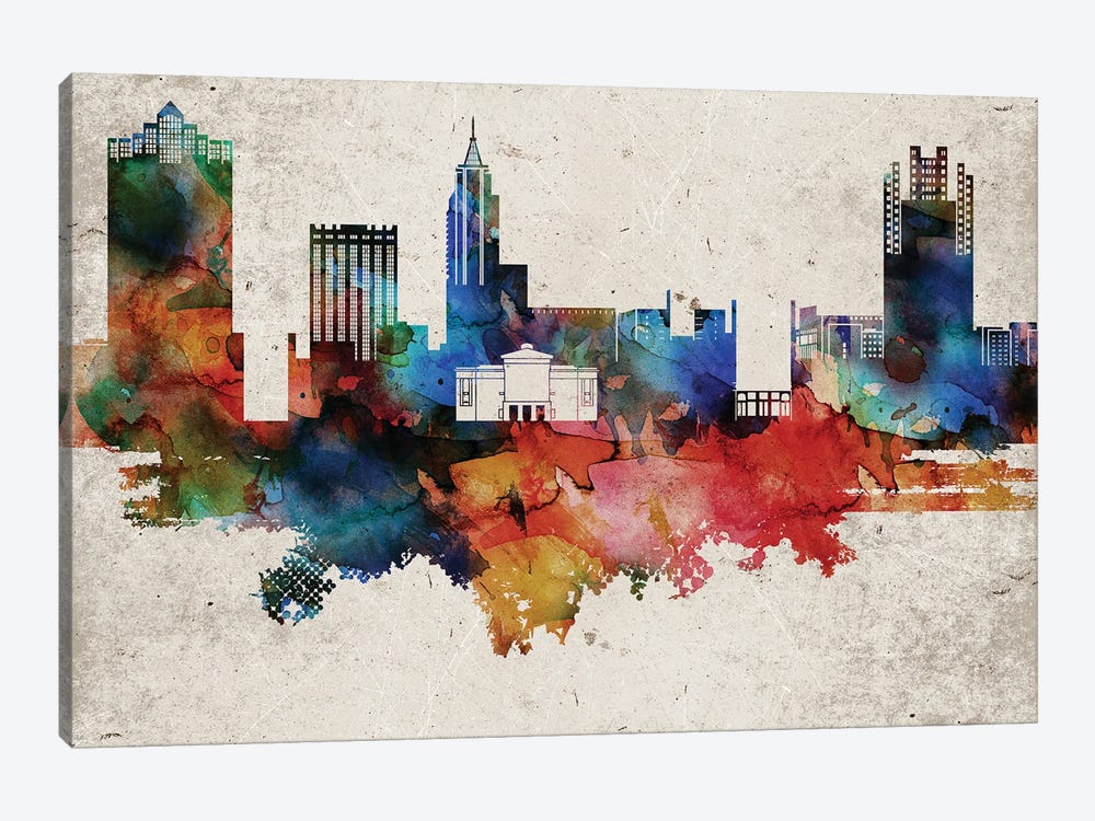 Raleigh Abstract Skyline by WallDecorAddict 1-piece Canvas Artwork