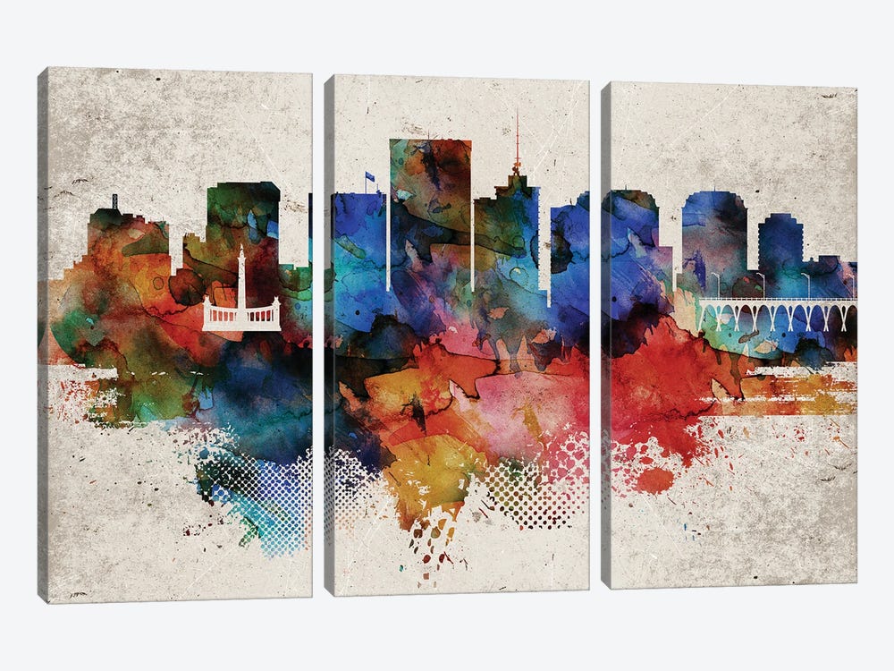 Richmond Abstract Skyline by WallDecorAddict 3-piece Canvas Art