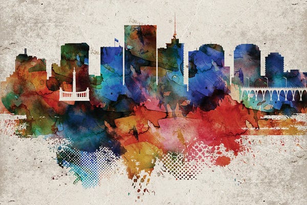 Virginia: Richmond Abstract Skyline by WallDecorAddict