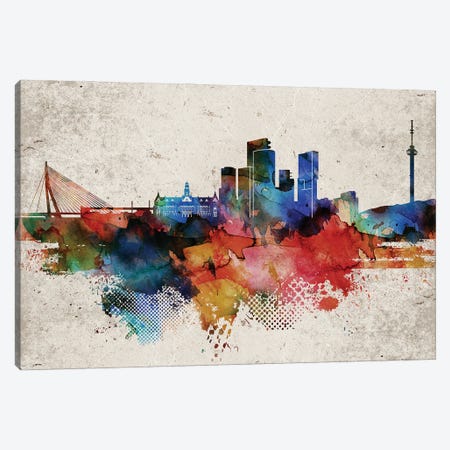 Rotterdam Abstract Skyline Canvas Print #WDA613} by WallDecorAddict Canvas Art