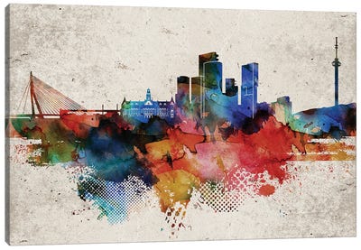 Rotterdam Abstract Skyline Canvas Art Print