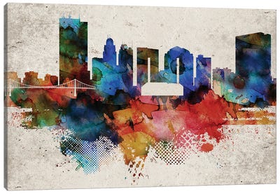 Toledo Abstract Skyline Canvas Art Print - Ohio Art
