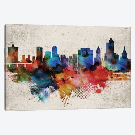 Tulsa Abstract Skyline Canvas Print #WDA623} by WallDecorAddict Canvas Art Print