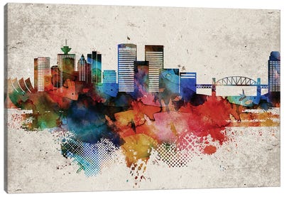Vancouver Abstract Skyline Canvas Art Print - Vancouver Art