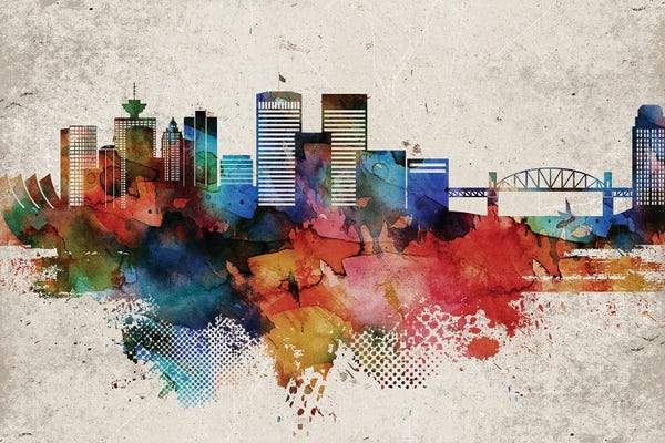 British Columbia: Vancouver Abstract Skyline by WallDecorAddict