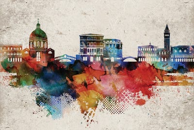 Venice Abstract Skyline by WallDecorAddict canvas print