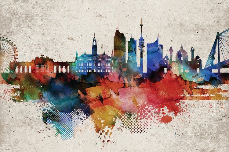 Vienna Abstract Skyline by WallDecorAddict wall art