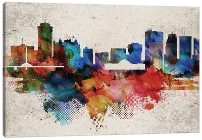 Winnipeg Abstract Skyline Canvas Art Print