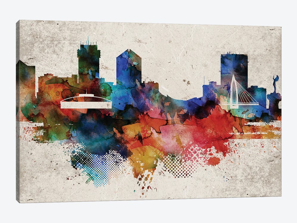 Wichita Abstract Skyline by WallDecorAddict 1-piece Canvas Art