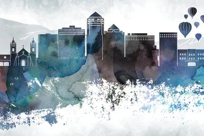 Albuquerque Bluish Skylines by WallDecorAddict framed wall art