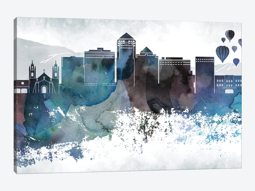 Albuquerque Bluish Skylines by WallDecorAddict 1-piece Canvas Artwork