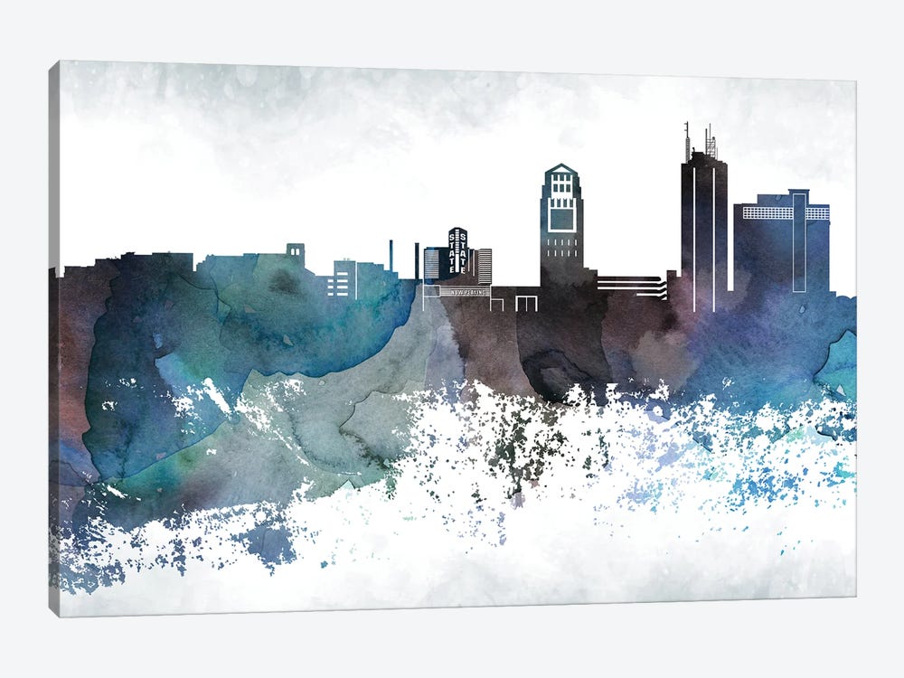 Ann Arbor Bluish Skylines by WallDecorAddict 1-piece Canvas Artwork