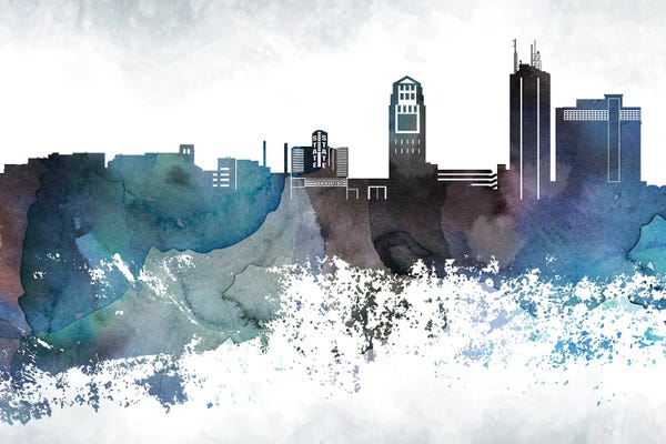 Michigan: Ann Arbor Bluish Skylines by WallDecorAddict