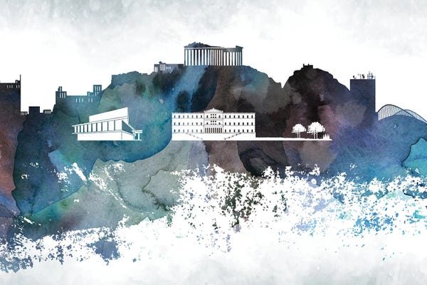 Athens: Athens Bluish Skylines by WallDecorAddict