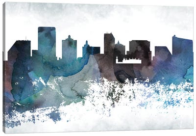 Atlantic City Bluish Skylines Canvas Art Print - New Jersey Art