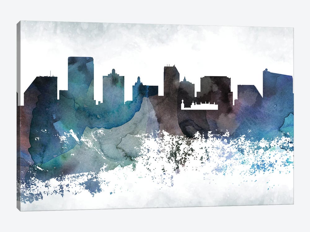 Atlantic City Bluish Skylines by WallDecorAddict 1-piece Canvas Art