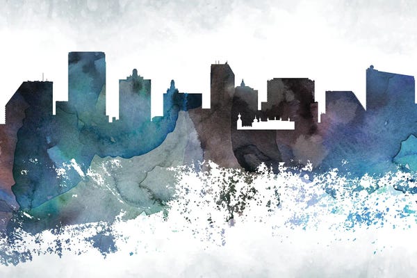 New Jersey: Atlantic City Bluish Skylines by WallDecorAddict