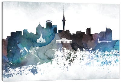 Auckland Bluish Skyline Canvas Art Print
