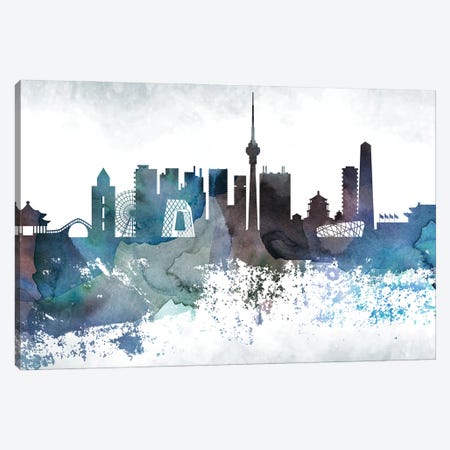 Beijing Bluish Skyline Canvas Print #WDA640} by WallDecorAddict Art Print