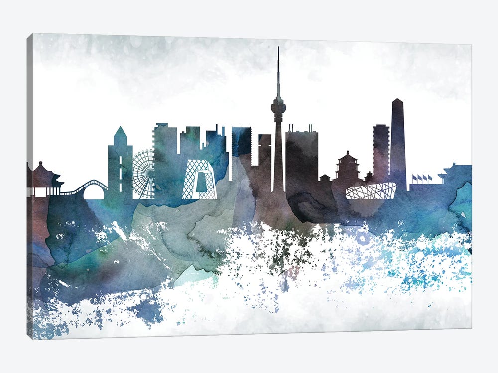 Beijing Bluish Skyline by WallDecorAddict 1-piece Art Print