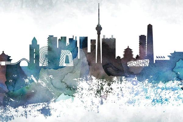 Beijing: Beijing Bluish Skyline by WallDecorAddict