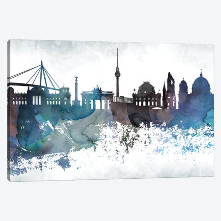 Berlin Bluish Skyline Canvas Print #WDA642} by WallDecorAddict Canvas Print