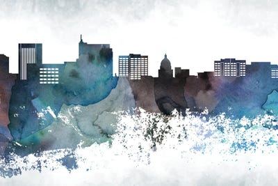 Boise Bluish Skyline by WallDecorAddict art print