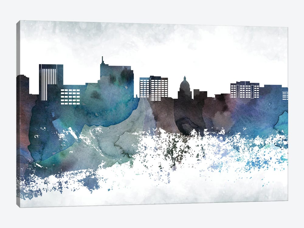 Boise Bluish Skyline by WallDecorAddict 1-piece Canvas Wall Art
