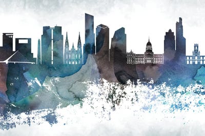 Buenos Aires Bluish Skyline by WallDecorAddict art print