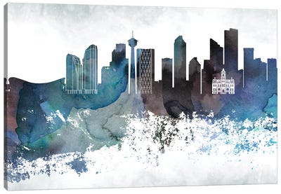 Calgary Bluish Skyline Canvas Art Print